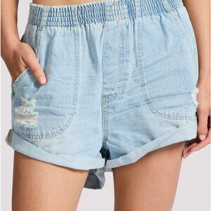 One Teaspoon Hunters Boyfriend Denim Shorts - Sportster Blue